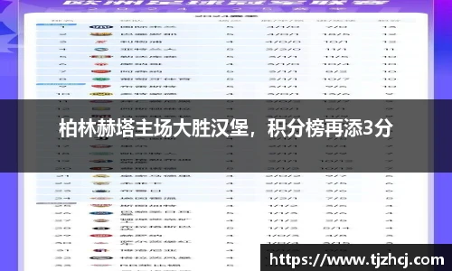 柏林赫塔主场大胜汉堡，积分榜再添3分